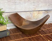 Vintage Walnut Bowl Lebanon Supply Co Heirloom Solid American Walnut Decorative Wooden Bowl Kitchen Home Decor Treenware Mid Century Modern