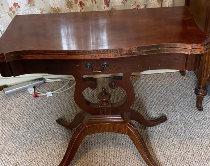 Antique Flip Top Card Table Mersman 7297 Mahogany Card Game Table