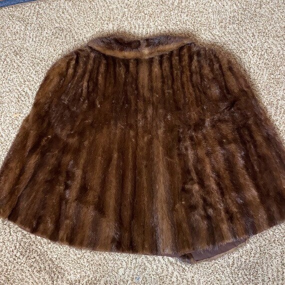 Vintage FLAH + Co. Fur Stole Cloak Cape w/ Arm Ho… - image 3