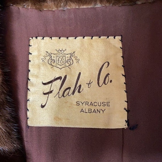 Vintage FLAH + Co. Fur Stole Cloak Cape w/ Arm Ho… - image 7