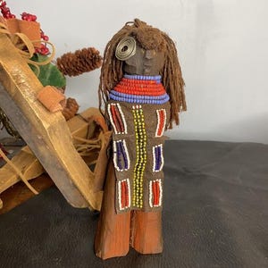 Antique African Turkana Fertility Doll - Hand Crafted Wooden Kenyan Doll