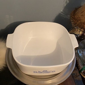 Vintage Corning Ware P-84-B 4 QT White Cornflower Pattern Baking Dish ...