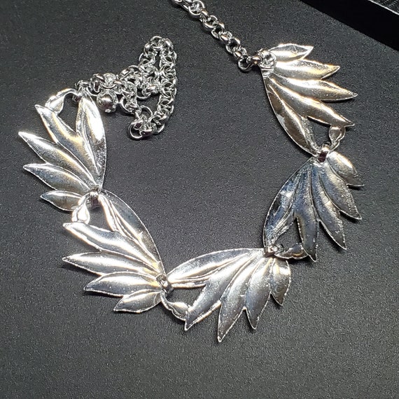 Vintage chunky chain necklace, eloxal aluminum fa… - image 8