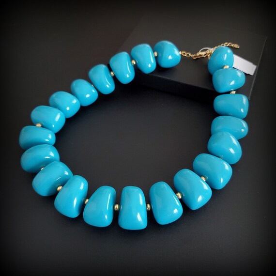 Vintage KJL jewelry blue necklace, Kenneth Jay La… - image 10