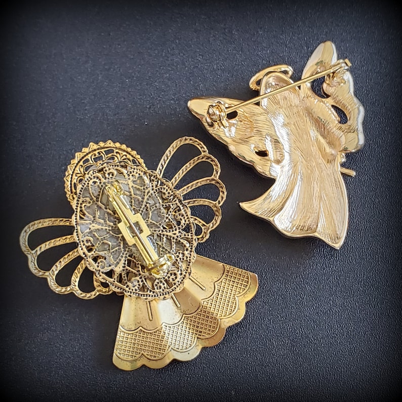 Vintage Two Angel Brooches, Figural Brooch Pin, Christmas Gifts for Mom ...