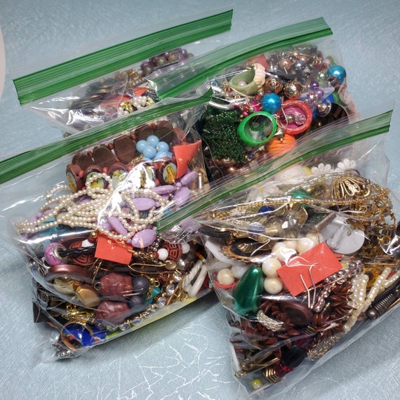 Bulk Jewelry For Sale Vintage Mod Broken Craft Pounds lbs Lot Color Mix