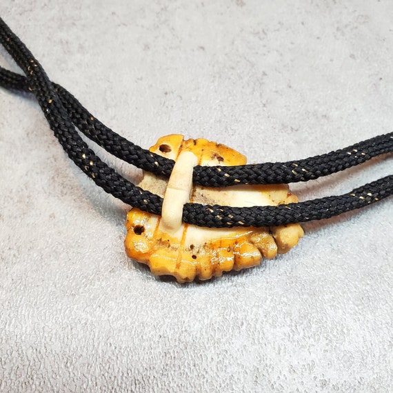 Vintage men bolo necklace, bone bolo tie for men,… - image 7