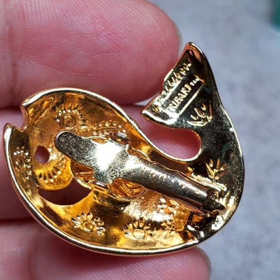 Vintage Trifari silver fish earrings, whale earri… - image 8