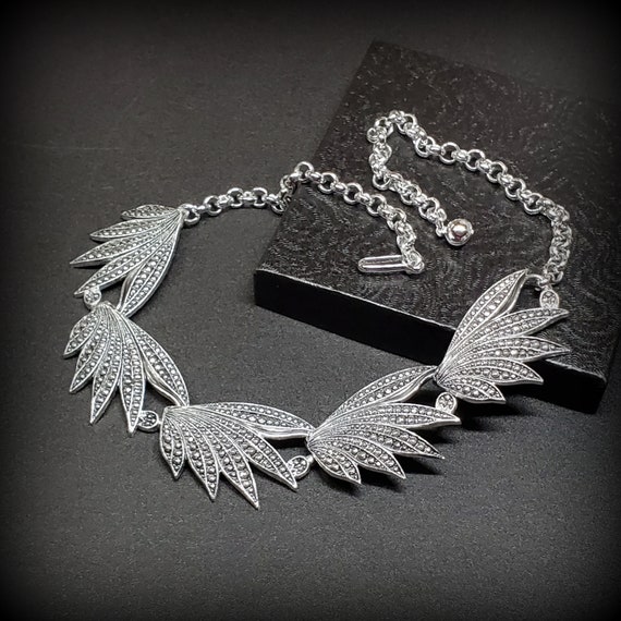 Vintage chunky chain necklace, eloxal aluminum fa… - image 2