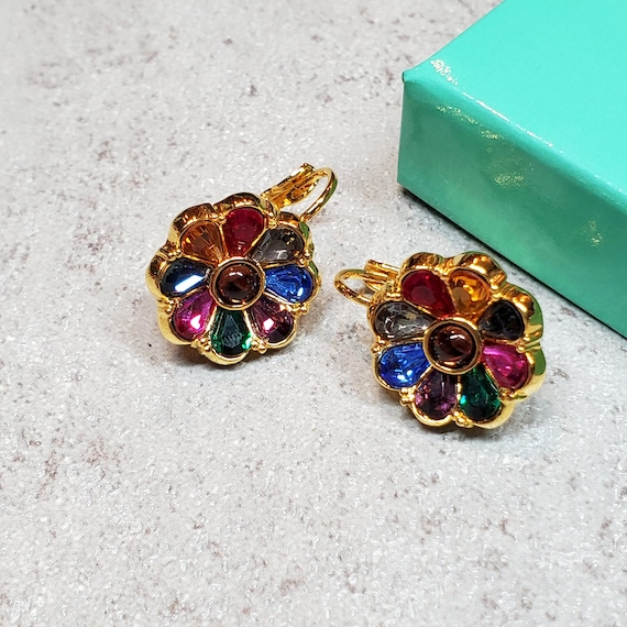 Joan Rivers jewelry, Rhinestone flower earrings c… - image 8