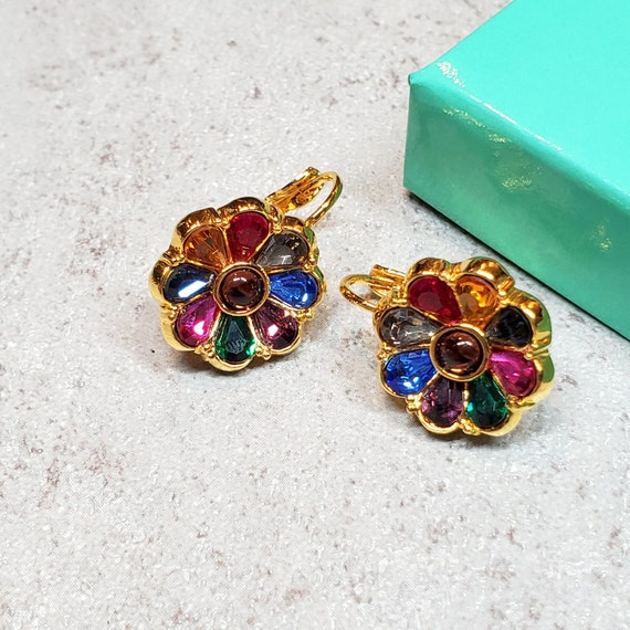 Joan Rivers jewelry, Rhinestone flower earrings c… - image 7