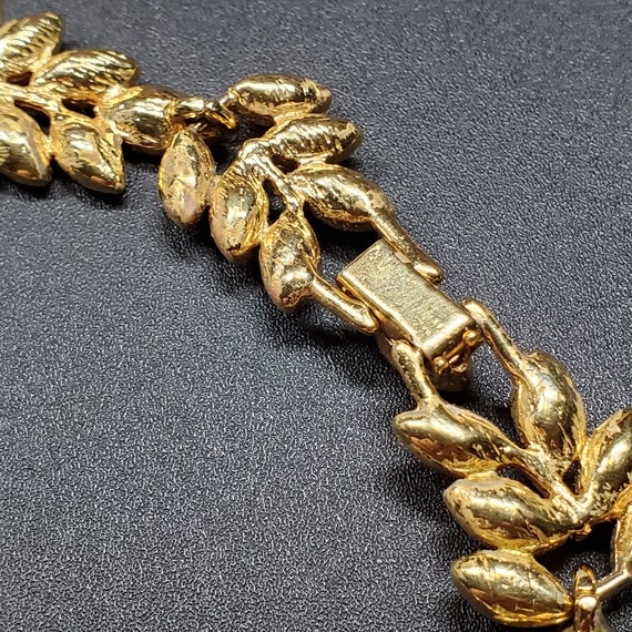 Vintage KJL jewelry, gold clear rhinestone neckla… - image 7
