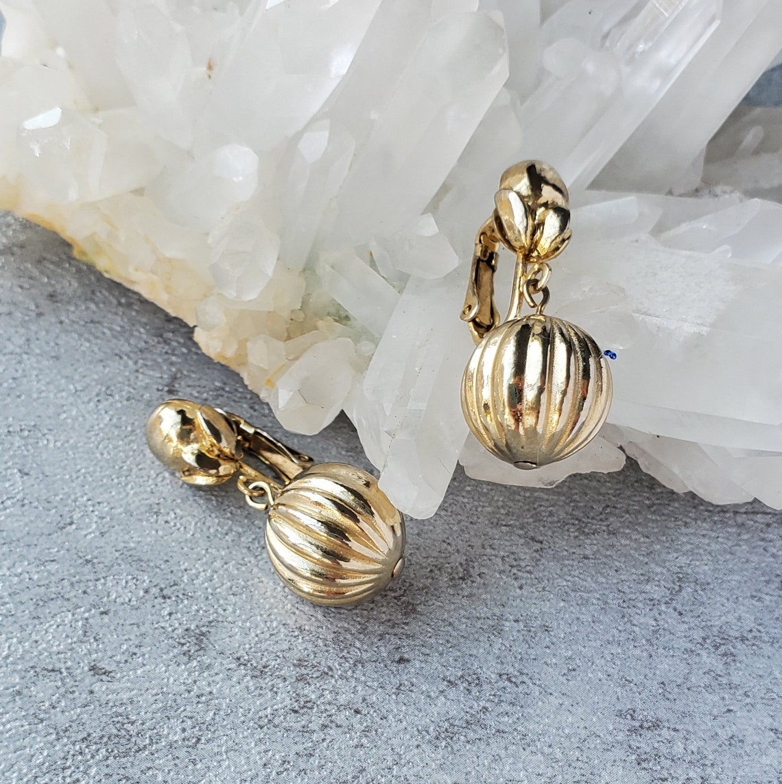 Vintage Coro clip on earrings Gold dangle earrings non Etsy