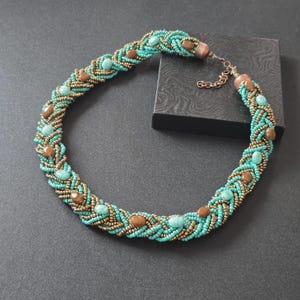 Vintage Turquoise Seed Bead Necklace, Tribal Statement Boho Necklace, Ethnic Bib Necklace, Southwestern Jewelry