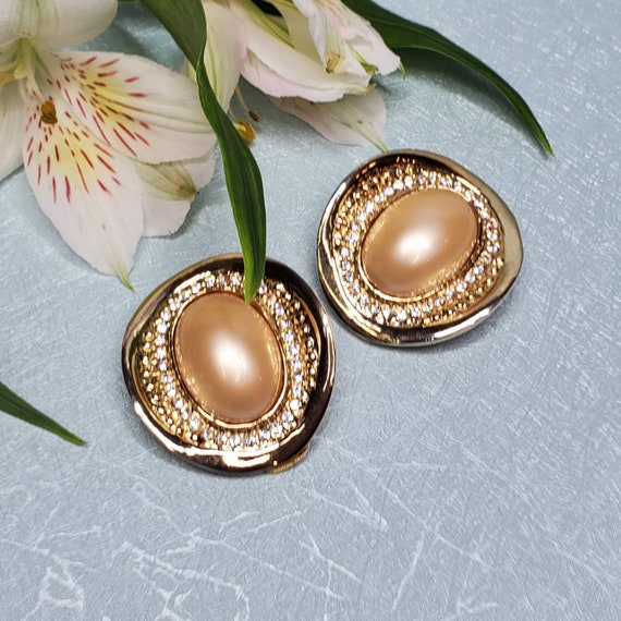 Vintage extra large pearl earrings gift for mom f… - image 10