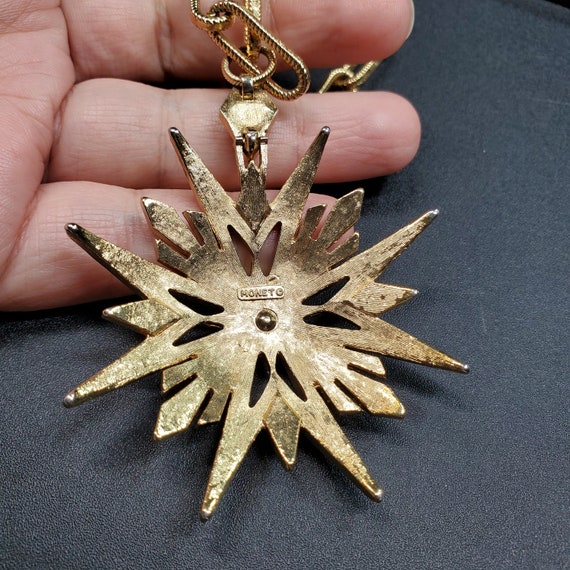 Vintage Monet Maltese cross necklace, gold chunky cha… - Gem