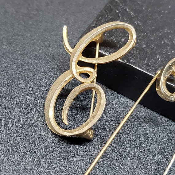 Vintage Letter E Brooch pin, E initial Stick pin … - image 9