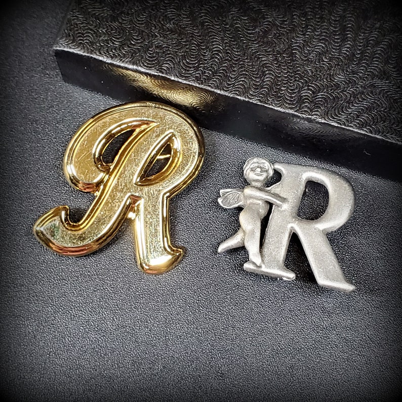 Letter R Brooch Monogram Initial Vintage Brooch Pin - Etsy