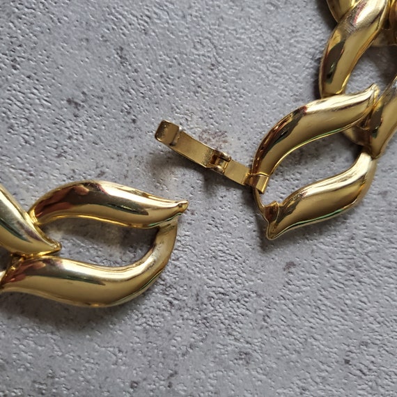 Vintage Gold chunky chain necklace, Brutalist ava… - image 9