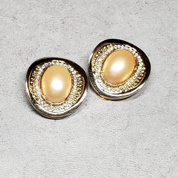 Vintage extra large pearl earrings gift for mom f… - image 2