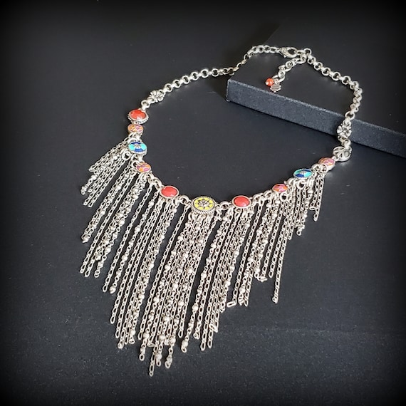 Vintage Lucky Brand multi-chain bib necklace, Sta… - image 2