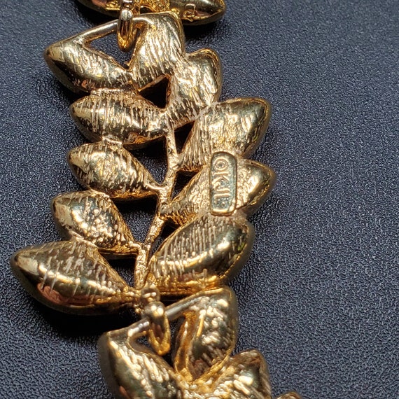 Vintage KJL jewelry, gold clear rhinestone neckla… - image 8