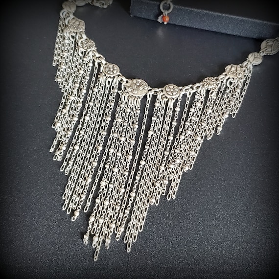 Vintage Lucky Brand multi-chain bib necklace, Sta… - image 10