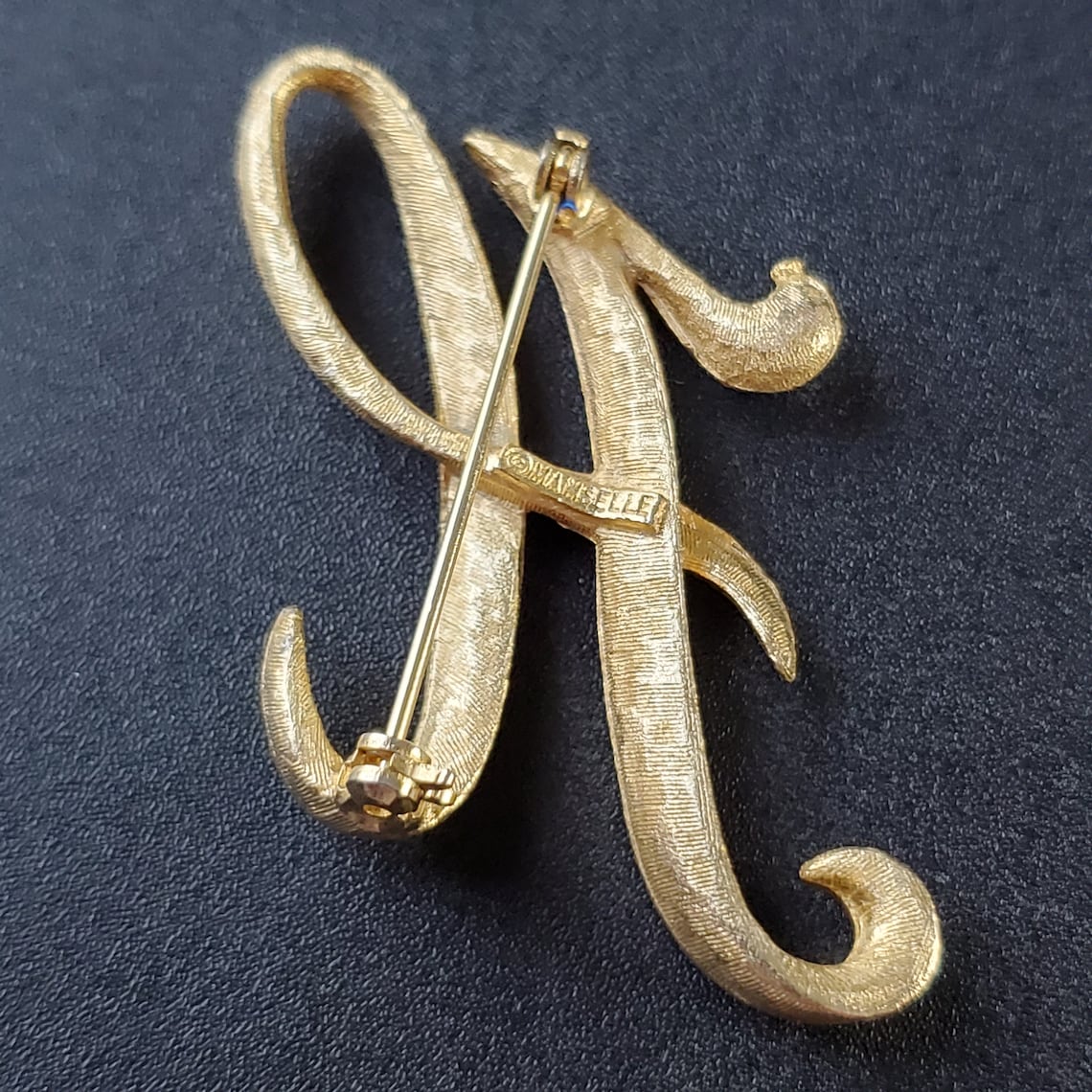 Vintage Letter monogram brooch initial Brooch pin Etsy