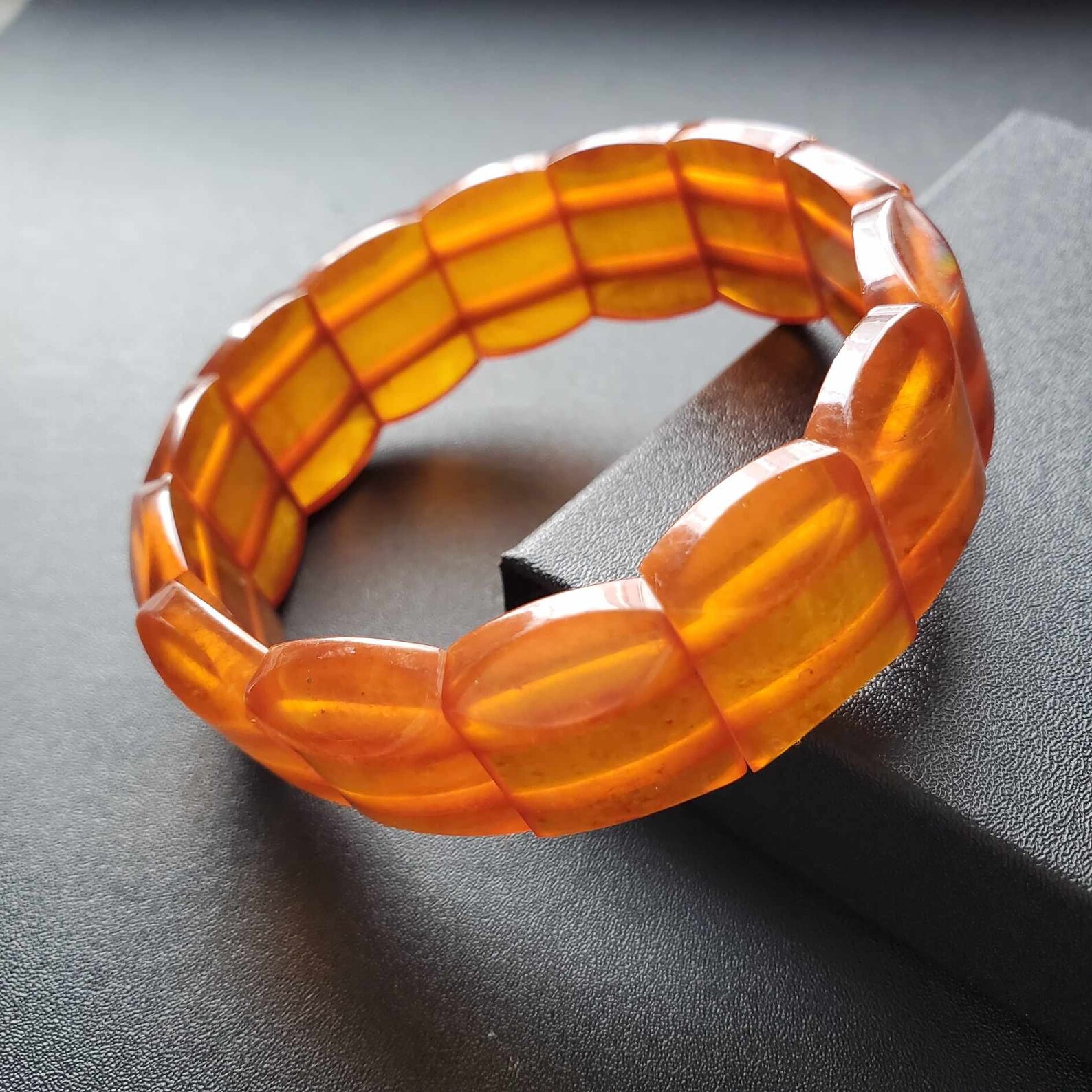 Vintage Orange Agate Amber Bracelet, Chunky Cluster Statement Orange ...