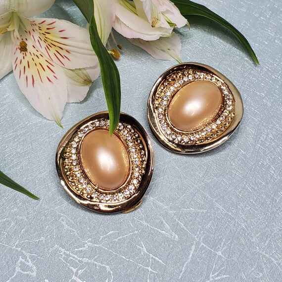 Vintage extra large pearl earrings gift for mom f… - image 9