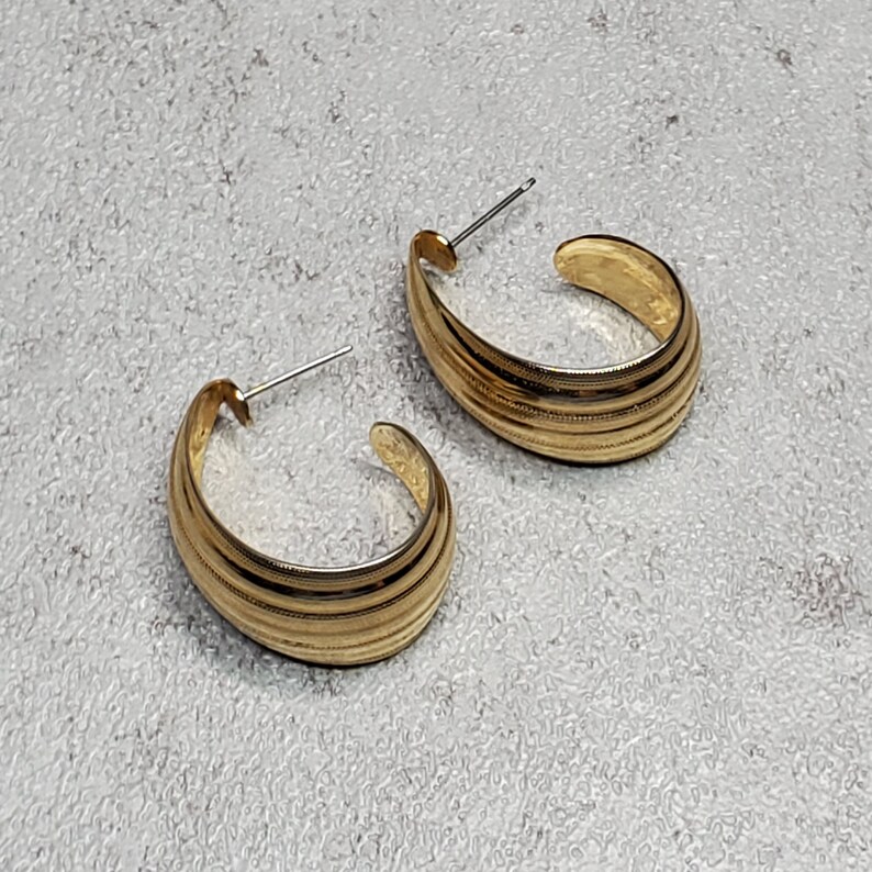 80s gold hoop earrings Clearance