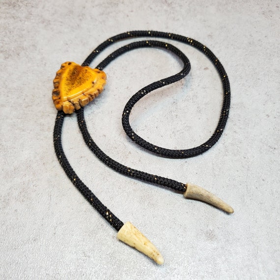 Vintage men bolo necklace, bone bolo tie for men,… - image 8