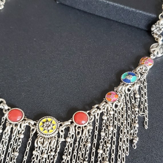 Vintage Lucky Brand multi-chain bib necklace, Sta… - image 4