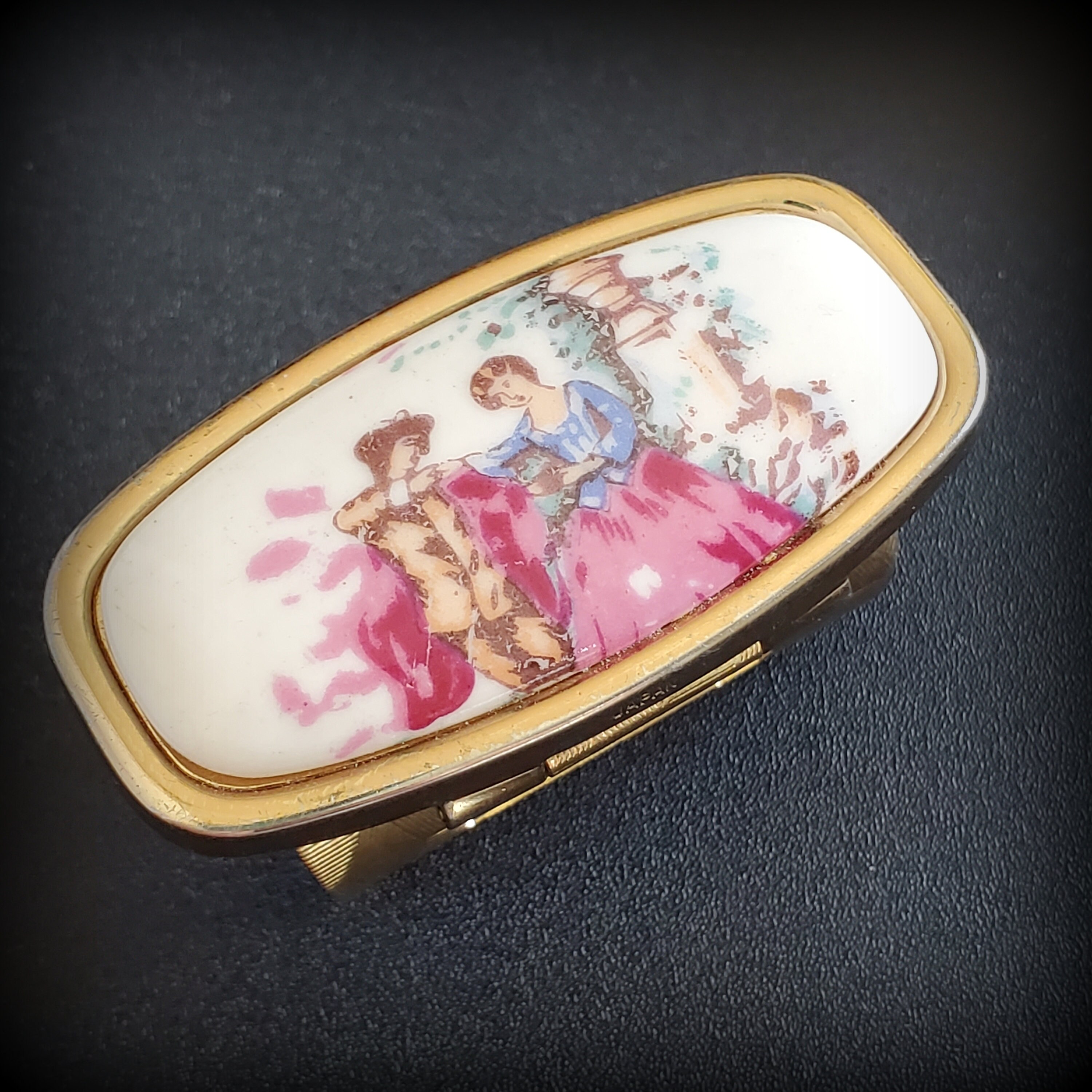 Vintage Lipstick Mirror, Vintage 1950s Japanese Cosmetic Case