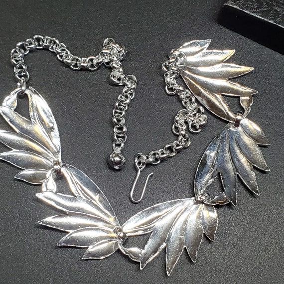 Vintage chunky chain necklace, eloxal aluminum fa… - image 9