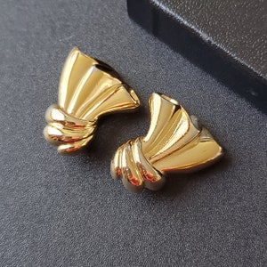Vintage Givenchy earrings gold chunky clip on earrings