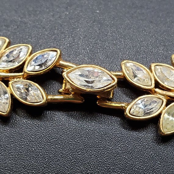 Vintage KJL jewelry, gold clear rhinestone neckla… - image 10