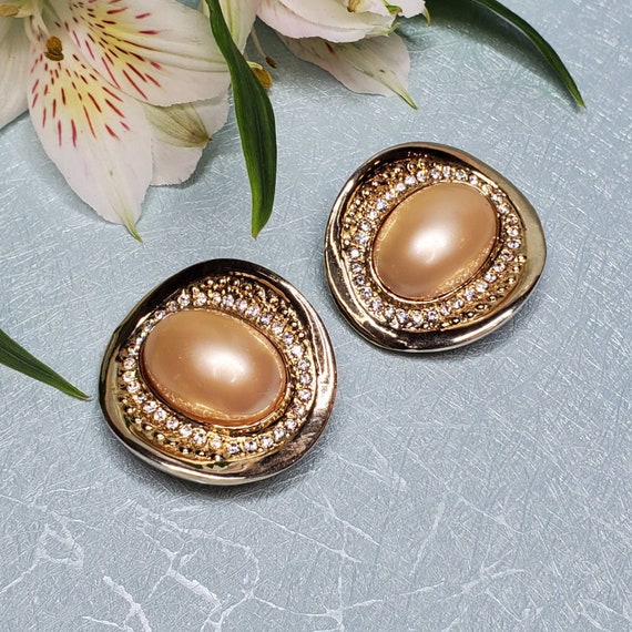 Vintage extra large pearl earrings gift for mom f… - image 3