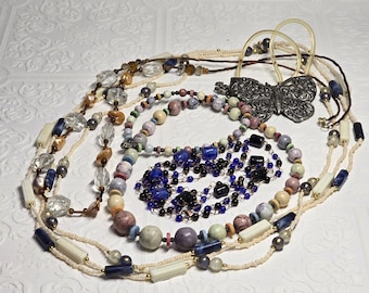 Jewelry lot, Vintage and Modern Grab Bag of Colorful Mixed Costume Crafting Jewelry Lot, mystery bundle