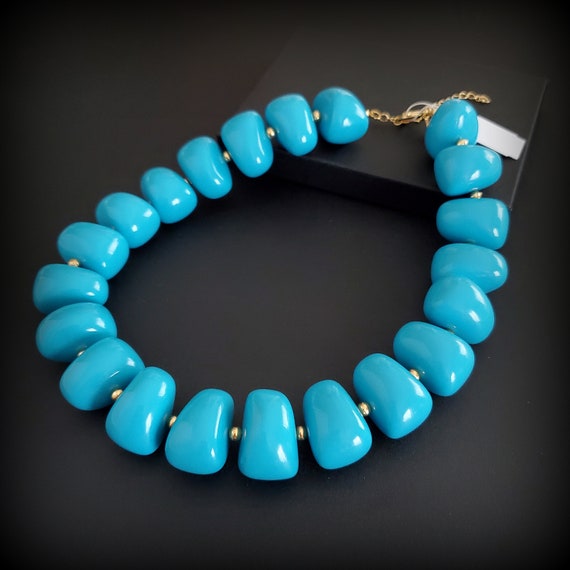 Vintage KJL jewelry blue necklace, Kenneth Jay La… - image 7