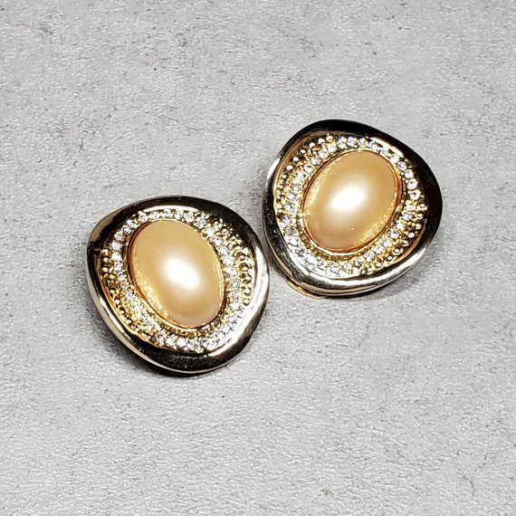 Vintage extra large pearl earrings gift for mom f… - image 4