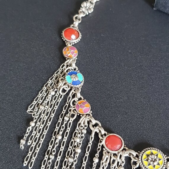 Vintage Lucky Brand multi-chain bib necklace, Sta… - image 3