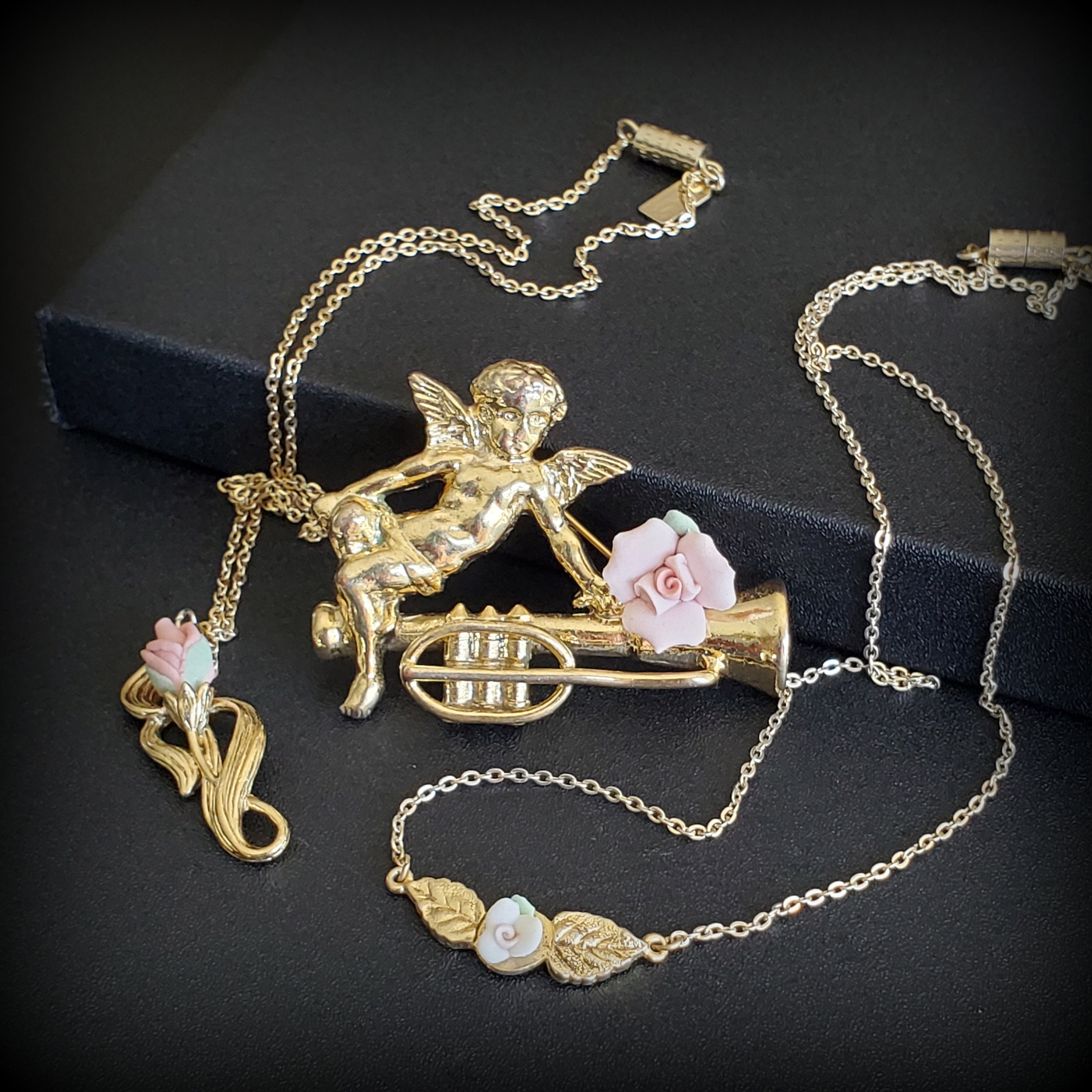 1928 Rose Necklace - Etsy