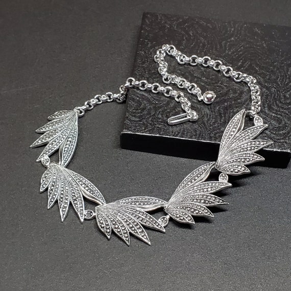 Vintage chunky chain necklace, eloxal aluminum fa… - image 5