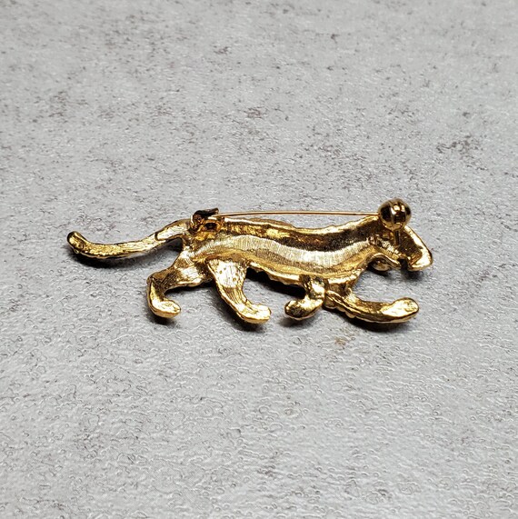 Vintage Tiger brooch, cat brooch black tiger broo… - image 2