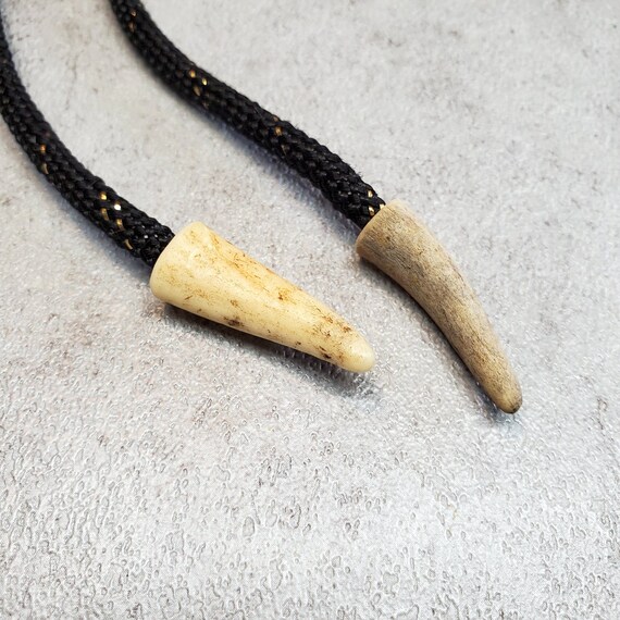 Vintage men bolo necklace, bone bolo tie for men,… - image 5