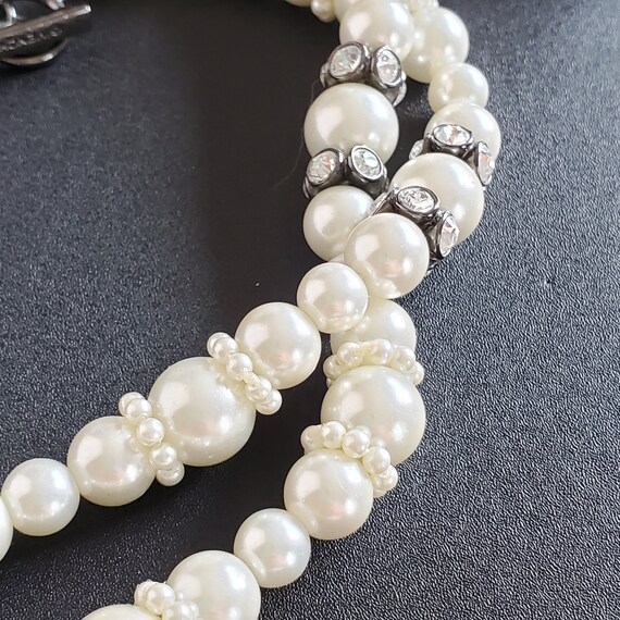 Vintage Givenchy faux pearl necklace, long white … - image 10