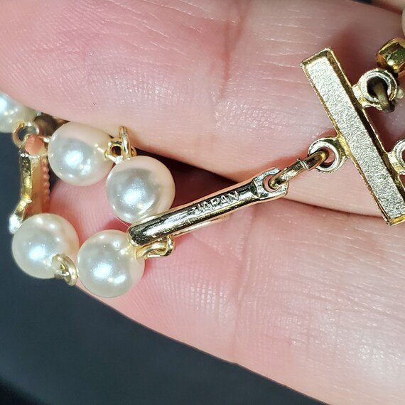 Vintage Japan pearl choker, Multi strand necklace… - image 6