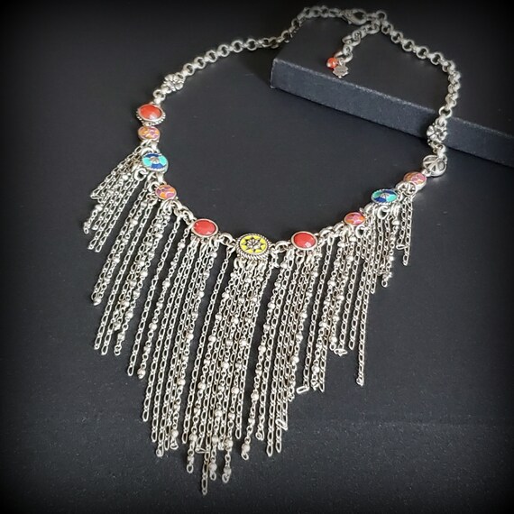 Vintage Lucky Brand multi-chain bib necklace, Sta… - image 9