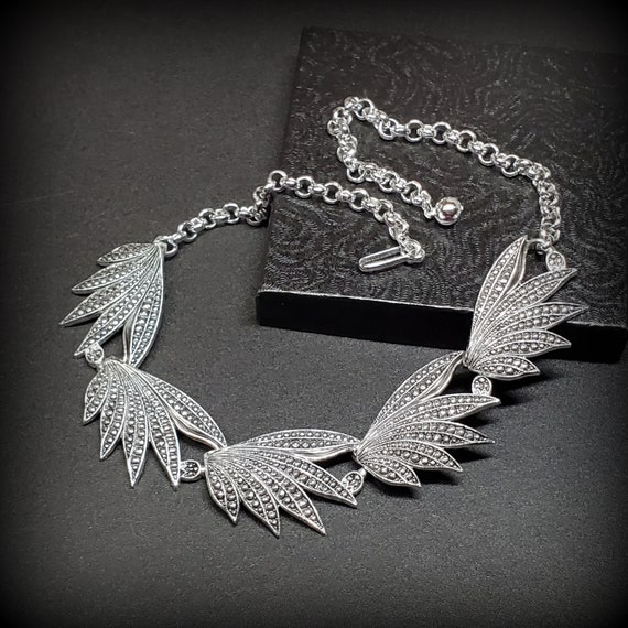 Vintage chunky chain necklace, eloxal aluminum fa… - image 4
